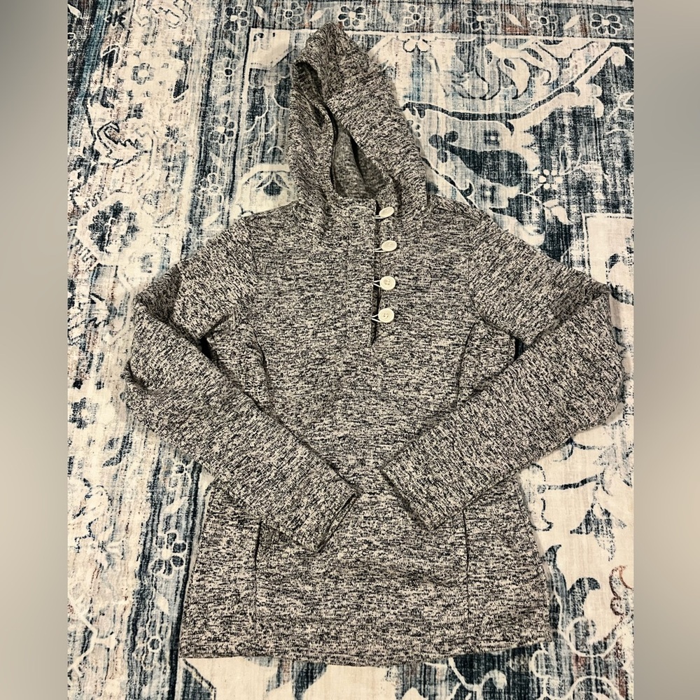 Columbia Sweater Women's S Pullover Hoodie Knit Fleece Heathered Grey